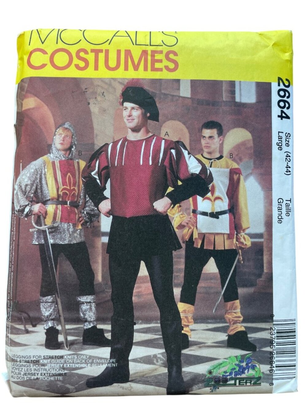 McCalls 2664 Sewing Pattern Large Mens Medieval Costumes Cosplay Dressmaking CUT